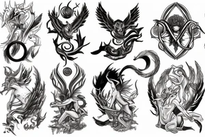 couple of mythological signs tattoo idea