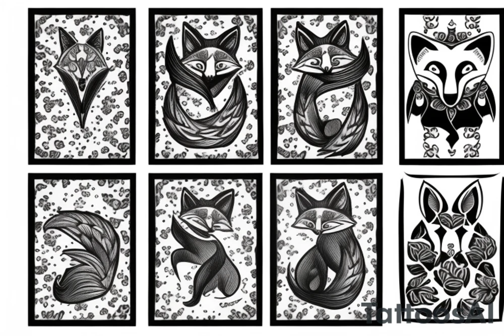 Neotraditional fox tattoo idea
