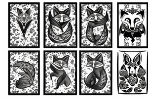 Neotraditional fox tattoo idea