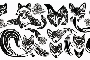 Neotraditional fox tattoo idea