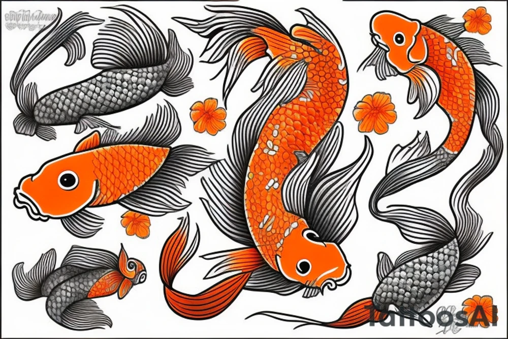 Orange Koi Fish tattoo idea