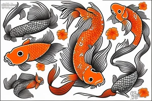 Orange Koi Fish tattoo idea