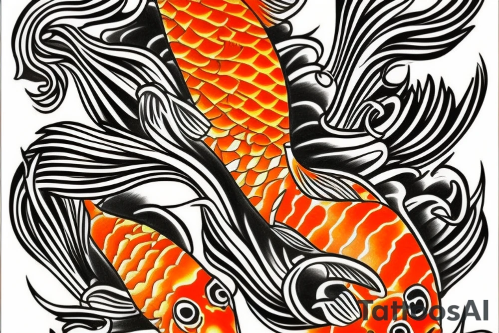 Orange Koi Fish tattoo idea