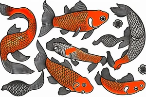 Orange Koi Fish swimming in water tattoo idea