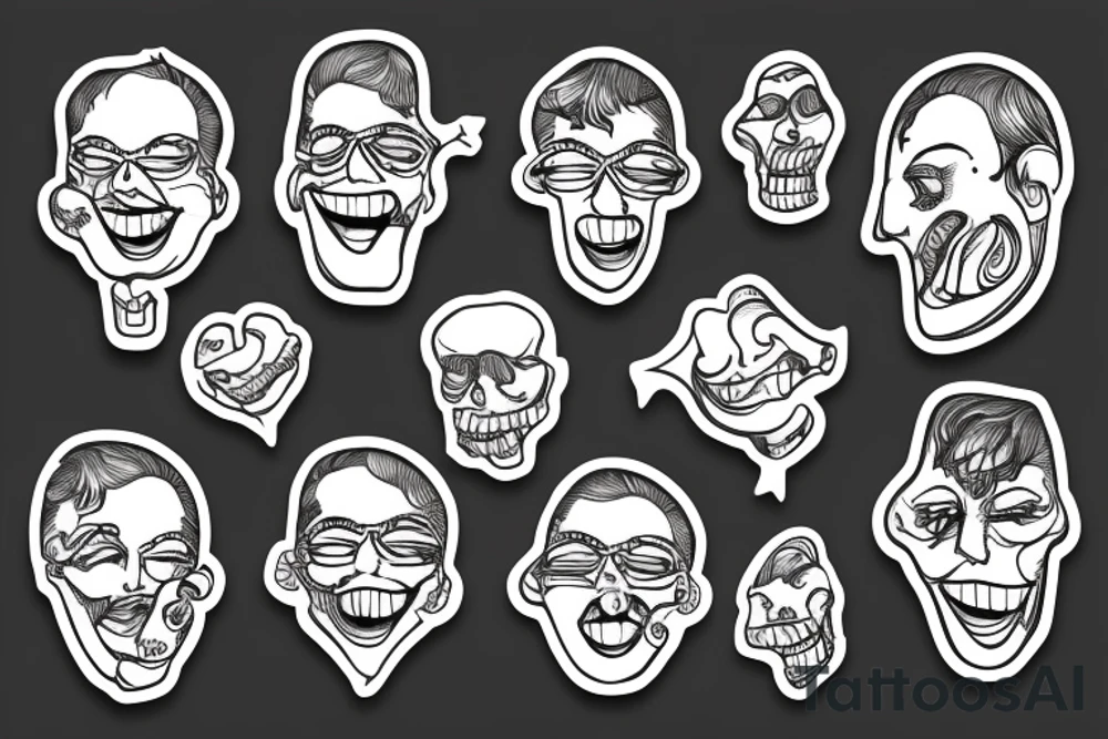 laughing doctor with scrap of paper tattoo idea