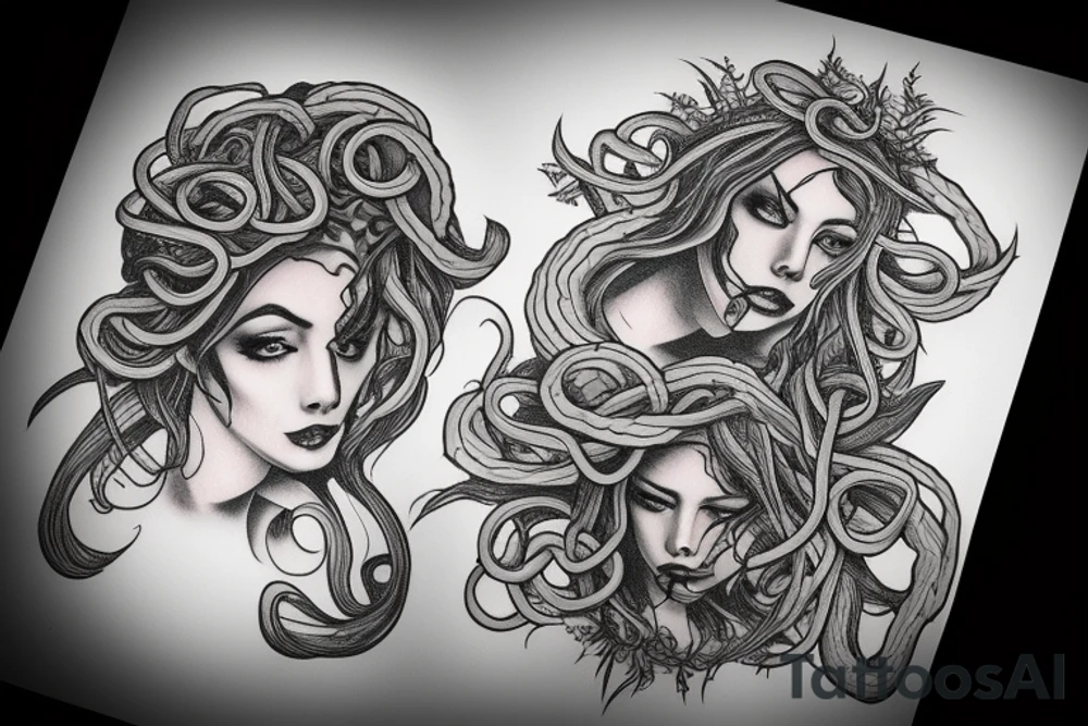 realistic medusa tattoo idea