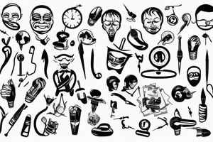 laughing doctor with scrap of paper tattoo idea