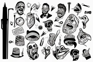 laughing doctor with scrap of paper in his hands tattoo idea