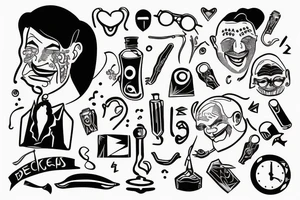 laughing doctor with scrap of paper in his hands tattoo idea