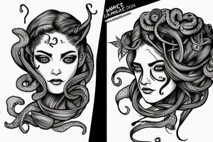 human face medusa tattoo idea