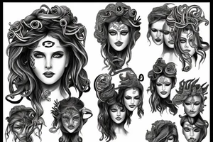 human face medusa tattoo idea