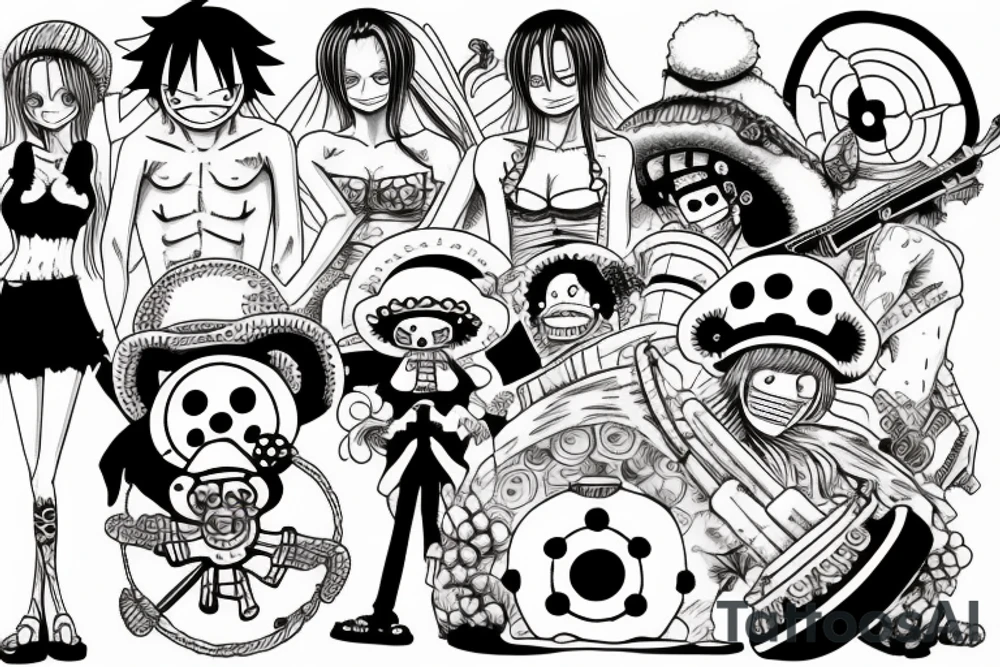 One piece tattoo idea