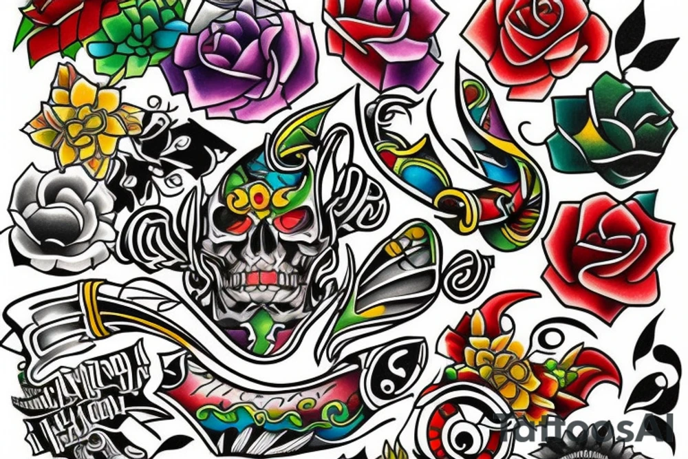 Irish colourful tattoo idea