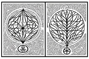 Detailed alchemy, arithmetic style for the tree of life tattoo idea