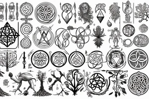 Detailed alchemy, arithmetic style for the tree of life tattoo idea