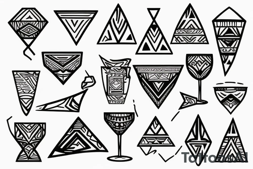 Wine glass inside a triangle tattoo idea