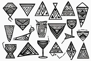 Wine glass inside a triangle tattoo idea
