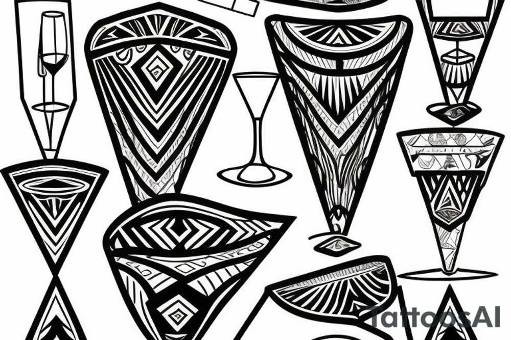 Wine glass inside a triangle tattoo idea