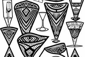 Wine glass inside a triangle tattoo idea