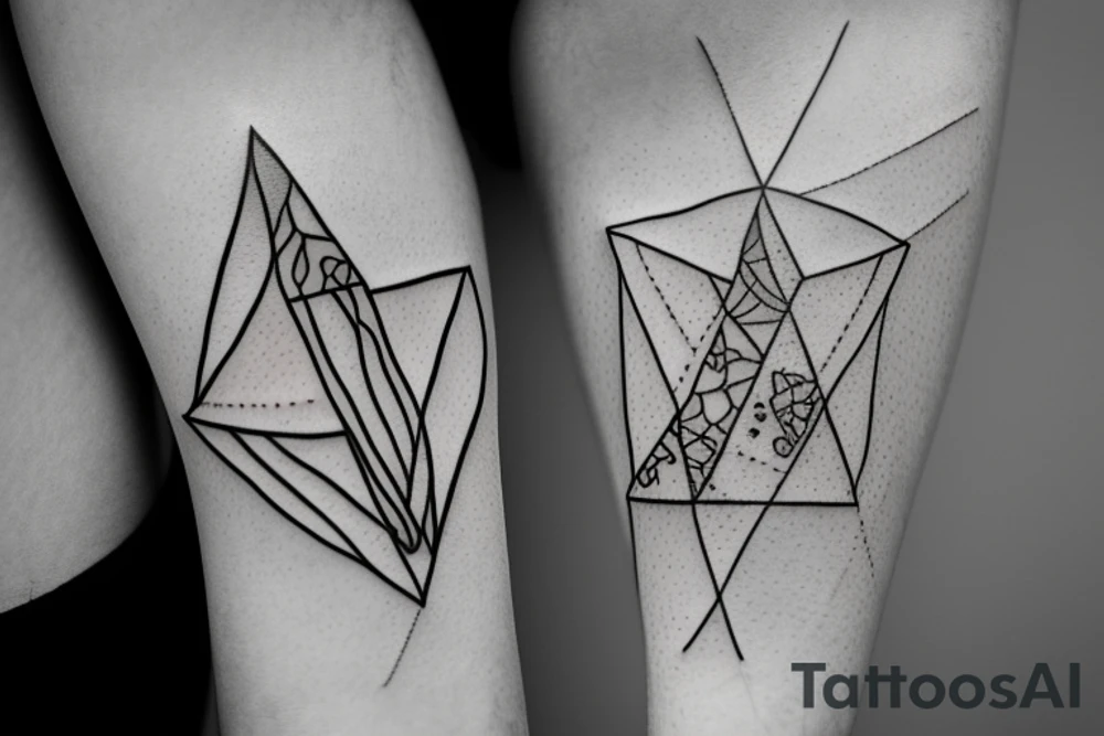 Wine glass inside a triangle tattoo idea