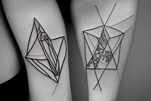 Wine glass inside a triangle tattoo idea
