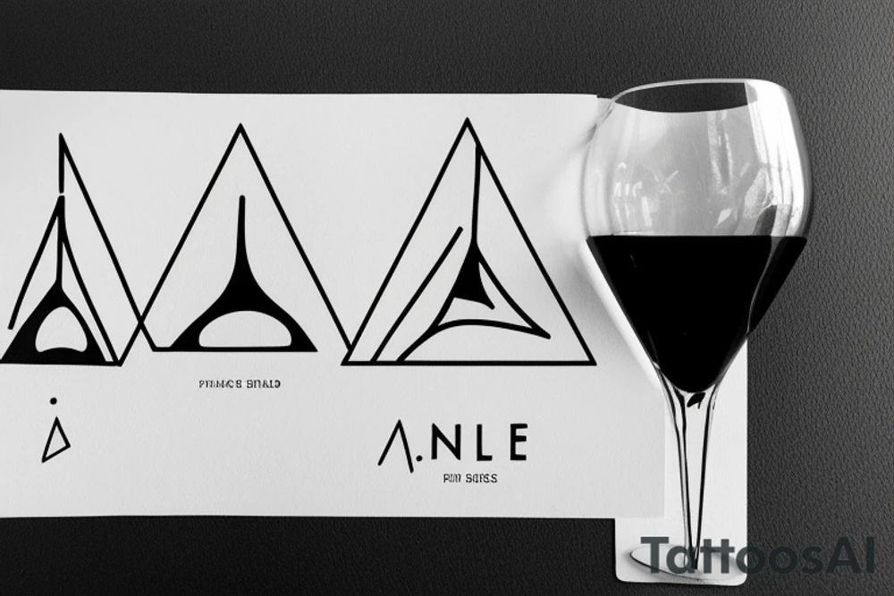 Wine glass inside a triangle tattoo idea