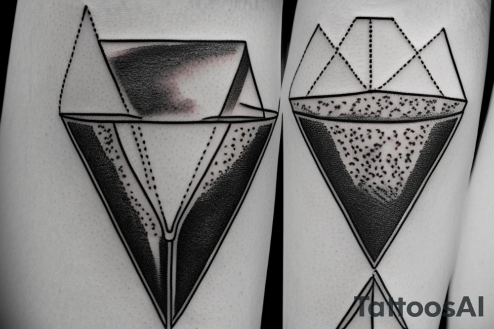 Wine glass inside a triangle tattoo idea