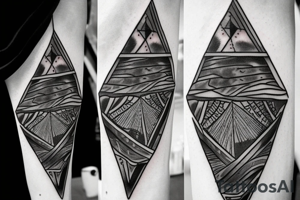 Wine glass inside a triangle tattoo idea
