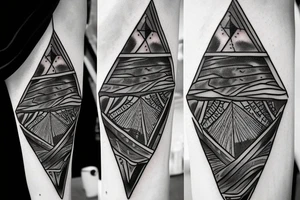 Wine glass inside a triangle tattoo idea