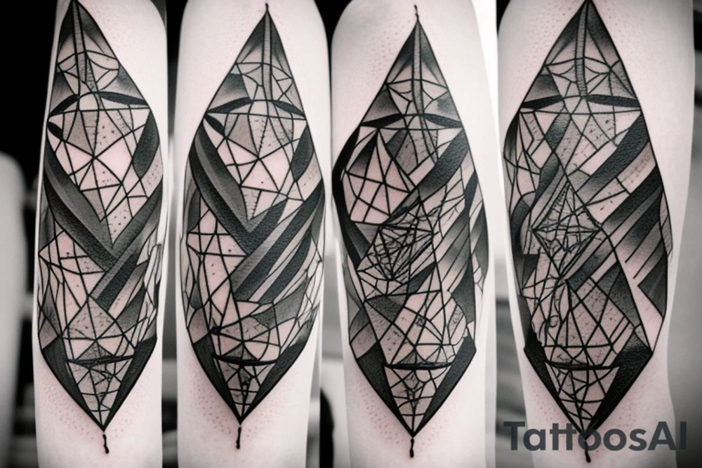 Wine glass inside a triangle tattoo idea