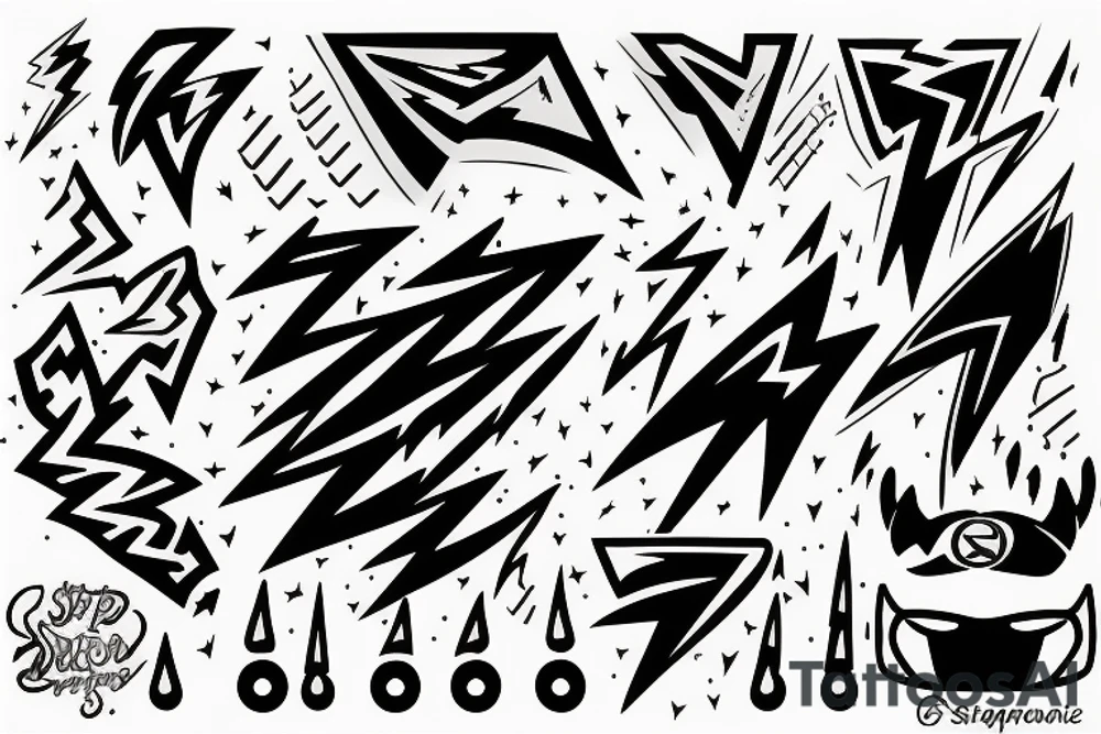 Lightning bolt super hero sports Morse code tattoo idea