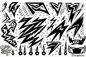 Lightning bolt super hero sports Morse code tattoo idea