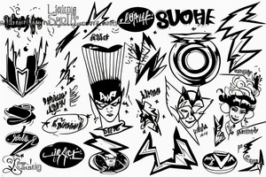 Lightning bolt super hero chef sister tattoo idea