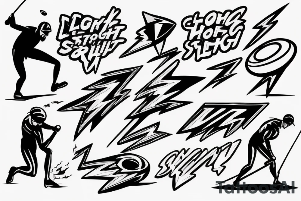 Lightning bolt super hero golf strength tattoo idea