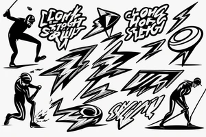 Lightning bolt super hero golf strength tattoo idea