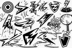 Lightning bolt super hero golf strength tattoo idea