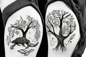 turtle with tree growing out of shell tattoo idea