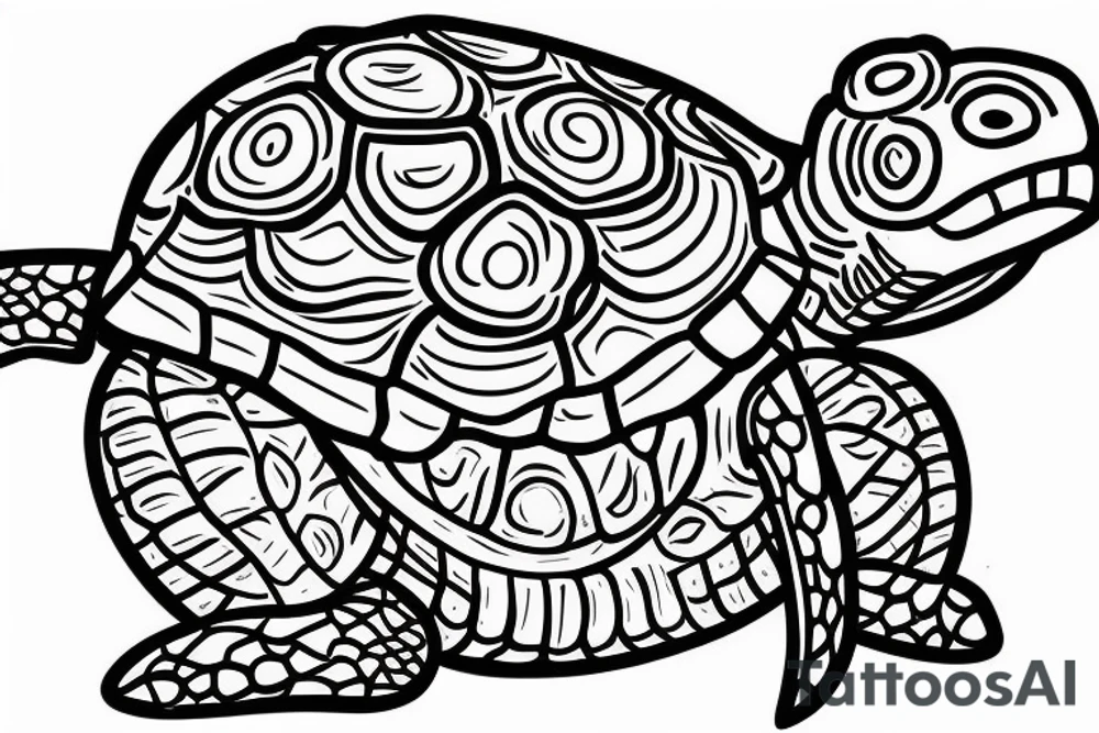 turtle with tree growing out of shell tattoo idea