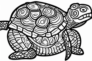 turtle with tree growing out of shell tattoo idea