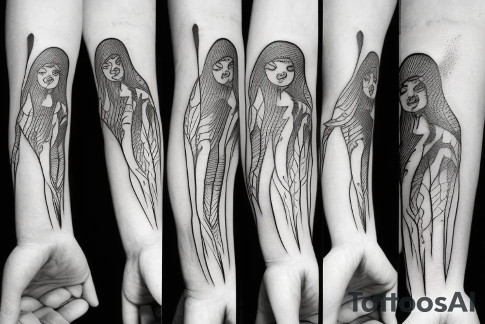 small pointy ghost figure tattoo idea