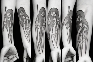 small pointy ghost figure tattoo idea