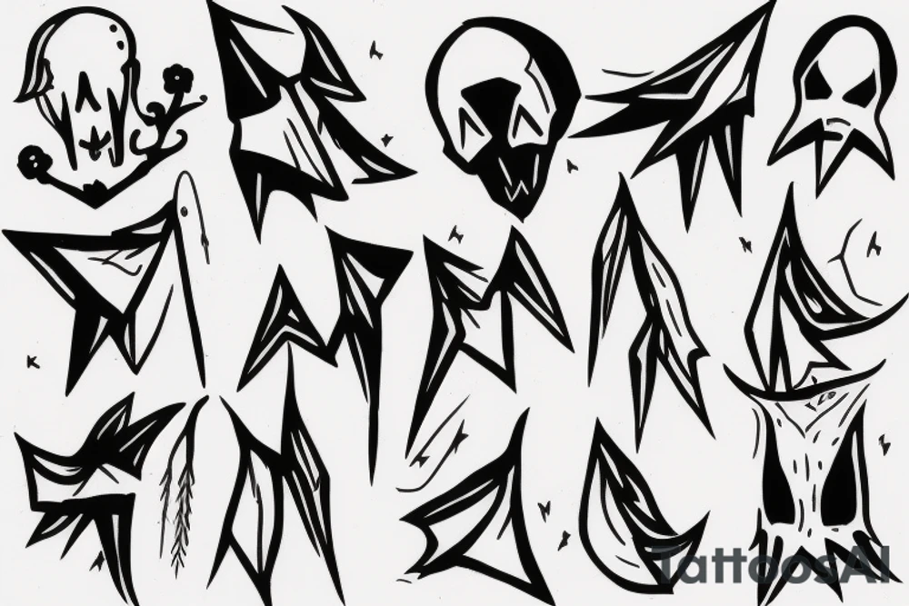 small pointy ghost figure tattoo idea