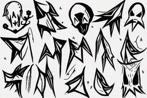 small pointy ghost figure tattoo idea