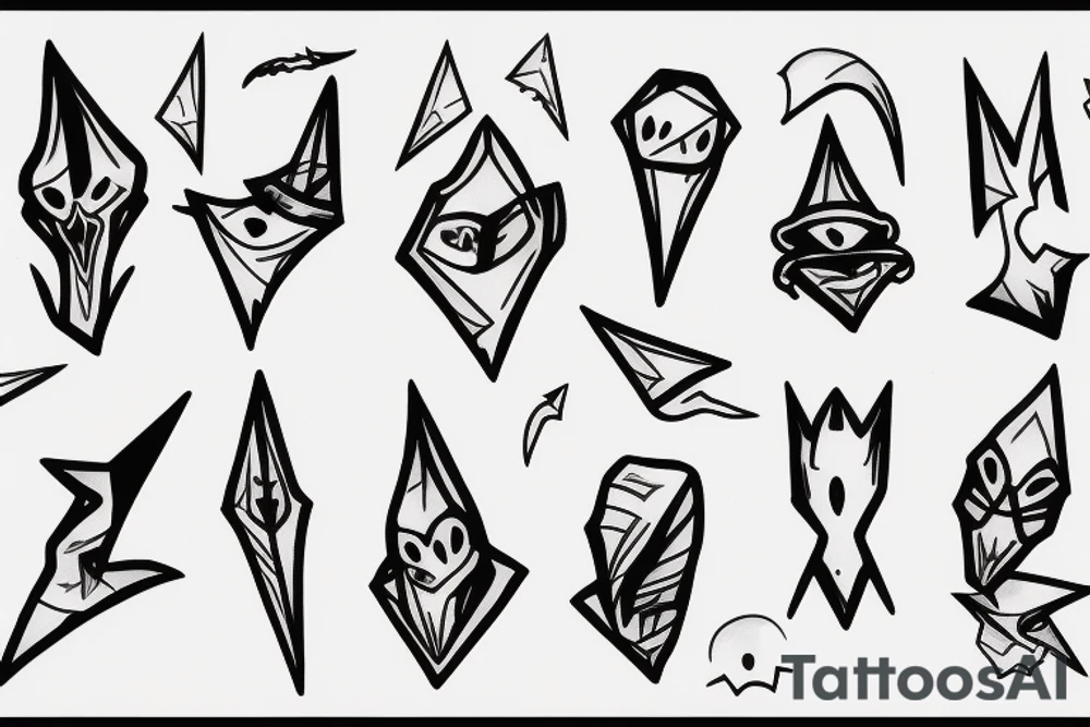 small pointy ghost figure tattoo idea
