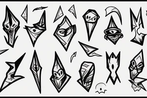 small pointy ghost figure tattoo idea
