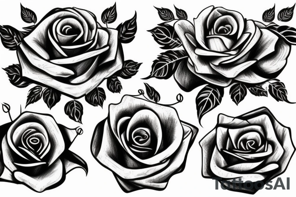 rose with crown tattoo idea