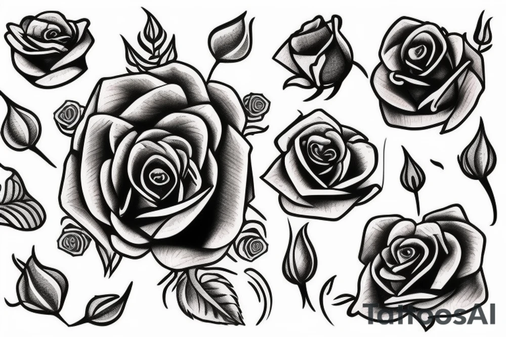 rose with crown tattoo idea
