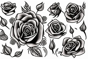 rose with crown tattoo idea