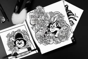 Monkey riding a husky tattoo idea