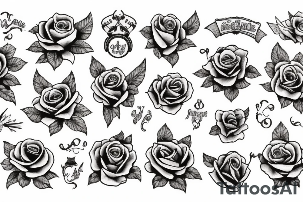 rose with crown tattoo idea
